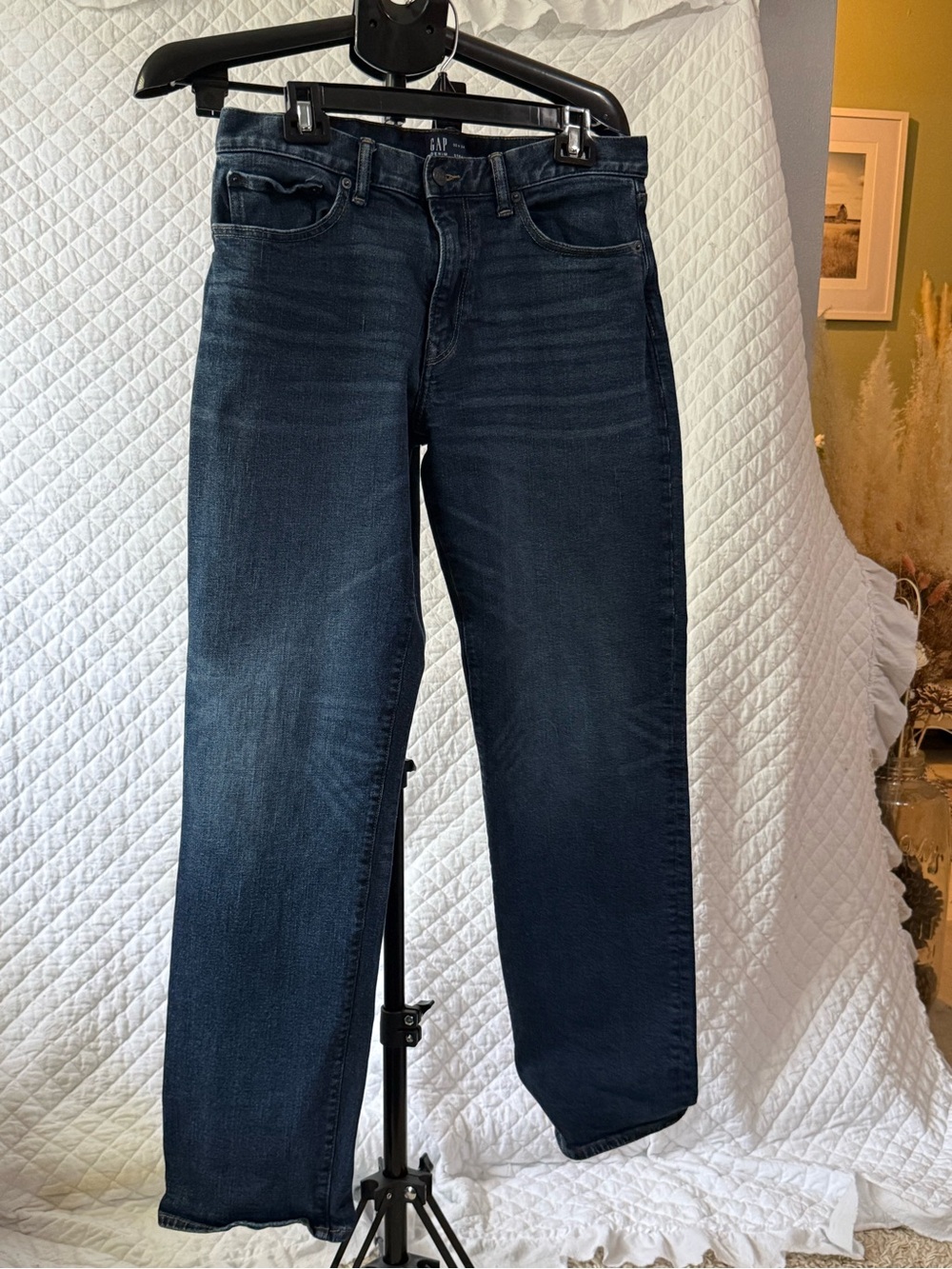 GAP Men's Straight Jeans in Dark Indigo 33 x 34